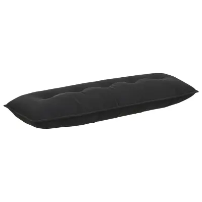 vidaXL Poglavni vzglavnik Črna 140 x 50 cm Žametna tkanina