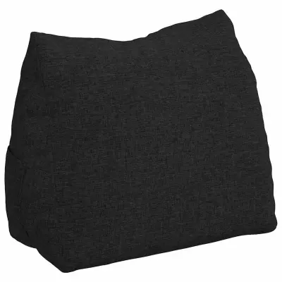 vidaXL Poglavni vzglavnik Črna 45 x 20 x 35 cm blago