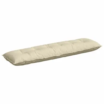 vidaXL Poglavni vzglavnik krema 180 x 19 x 50 cm blago