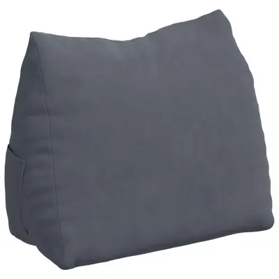 vidaXL Poglavni vzglavnik Temno siva 45 x 20 x 35 cm Žametna tkanina