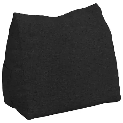 vidaXL Poglavni vzglavnik Črna 60 x 20 x 50 cm blago