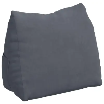 vidaXL Poglavni vzglavnik Temno siva 60 x 20 x 50 cm Žametna tkanina