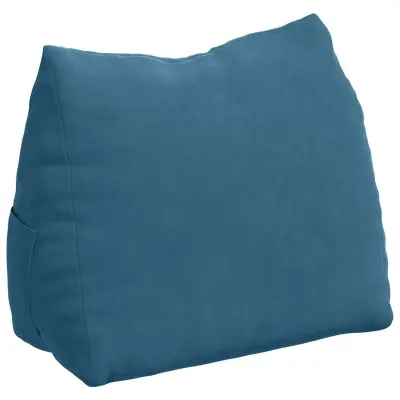 vidaXL Poglavni vzglavnik Modra 45 x 20 x 35 cm Žametna tkanina