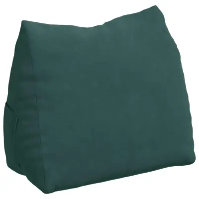 vidaXL Poglavni vzglavnik Temno zelena 60 x 20 x 50 cm Žametna tkanina