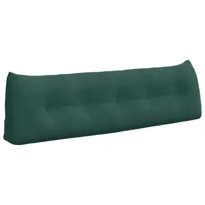 vidaXL Poglavni vzglavnik Temno zelena 160 x 24 x 50 cm Žamet