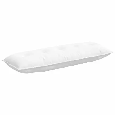 vidaXL Poglavni vzglavnik Bela 140 x 19 x 50 cm blago