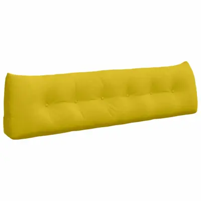 vidaXL Poglavni vzglavnik Rumena 180 x 24 x 50 cm Žamet