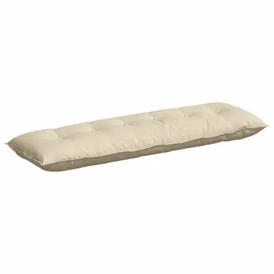 vidaXL Poglavni vzglavnik krema 160 x 19 x 50 cm blago