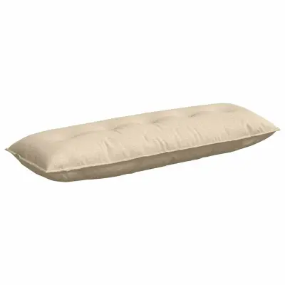 vidaXL Poglavni vzglavnik krema 140 x 19 x 50 cm blago