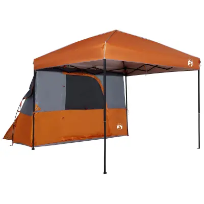 vidaXL Komplet Kamp Šotor s streho 2 pcs Oranžna Tafeta in Tkanina