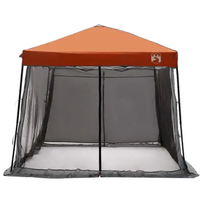 vidaXL Komplet Kamp Šotor 2 pcs Siva in oranžna Tafeta in Tkanina