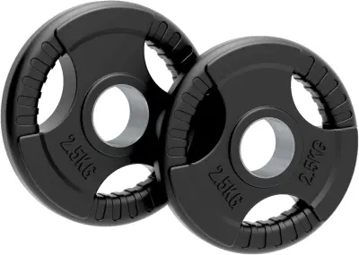 Olimpijske gumijaste uteži Tri-Grip, črne, pari, kompleti, 2,5 kg