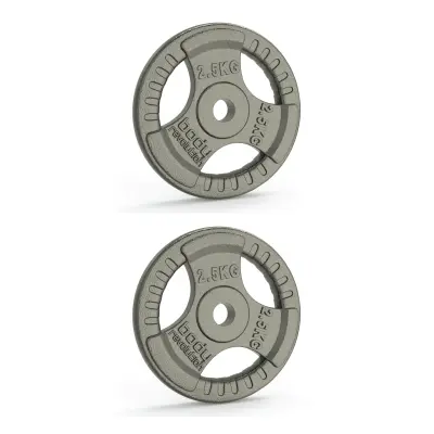 Litoželezne uteži 1" Standard Tri Grip pari 2 x 2,5 kg