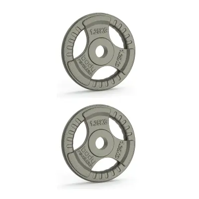 Litoželezne uteži 1" Standard Tri Grip pari 2 x 1,25 kg