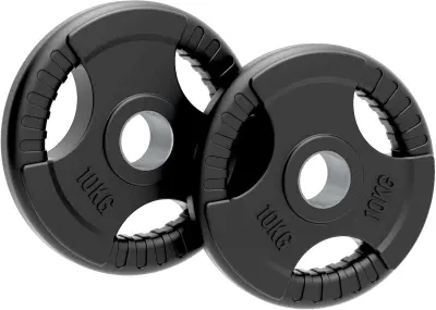 Olimpijske gumijaste uteži Tri-Grip, črne, pari, kompleti 10 kg, par