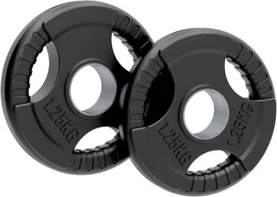 Olimpijske gumijaste uteži Tri-Grip, črne, pari, kompleti 1,25 kg