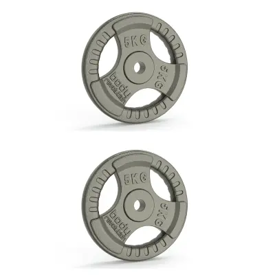 Litoželezne uteži 1" Standard Tri Grip pari 2 x 5 kg