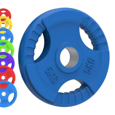 Olimpijske gumijaste uteži Tri-Grip, barvni pari, kompleti, 15 kg, par