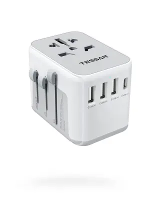 Univerzalni potovalni adapter TESSAN 633FC (633FC) 3× USB-A in 1× USB-C