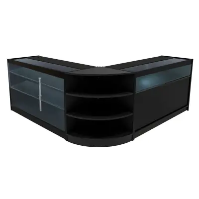 Demeter LED komplet prodajnih pultov K1500, B1500 in LM60 - črne barve