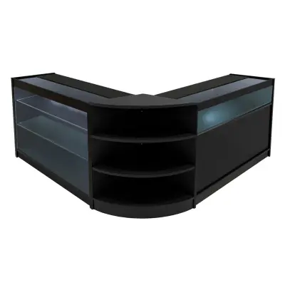 Demeter LED komplet prodajnih pultov K1200, B1200 in LM60 - črne barve