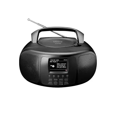 Lenco, Prenosni SmartRadio DAB+ / FM / Bluetooth / CD z barvnim zaslonom, Črna