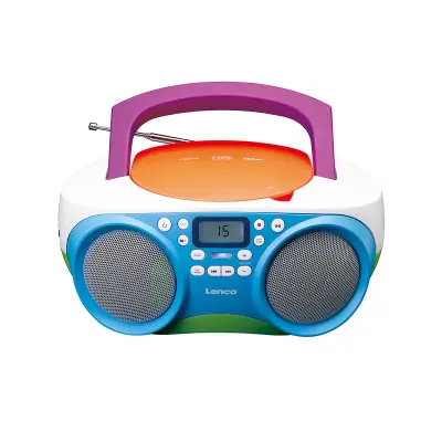 Lenco, FM radio s CD / USB / MP3 predvajalnikom, PLL sprejemnikom in LCD zaslonom, Večbarvna