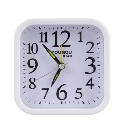 Analogna Budilka za Spalnico s Funkcijo Alarma in Osvetlitvijo, Bela