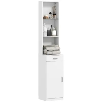 HOMCOM Kopalniška omara iverna plošča 35D x 30,5Š x 179V cm Bela