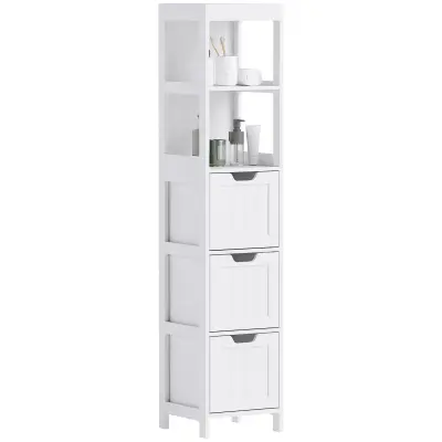 HOMCOM Kopalniška omara iverna plošča, MDF 30D x 30Š x 142,4V cm Bela