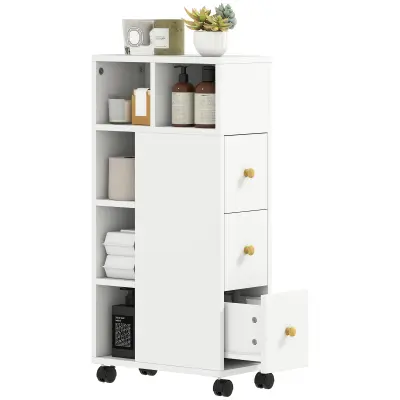 HOMCOM Kopalniška omara iverna plošča 20D x 40Š x 80V cm Bela