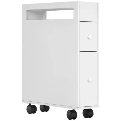 HOMCOM Kopalniška omara MDF 16D x 49,5Š x 66V cm Bela