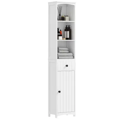 HOMCOM Kopalniška omara iverna plošča 34D x 24Š x 170,5V cm Bela