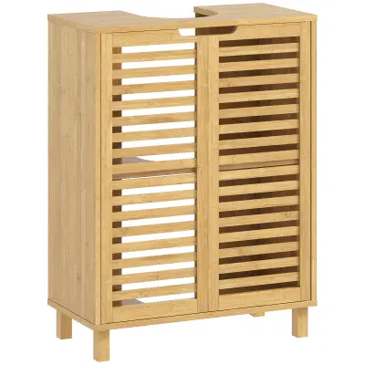 HOMCOM Omara pod umivalnikom bambus 60D x 30Š x 80V cm Naravni les
