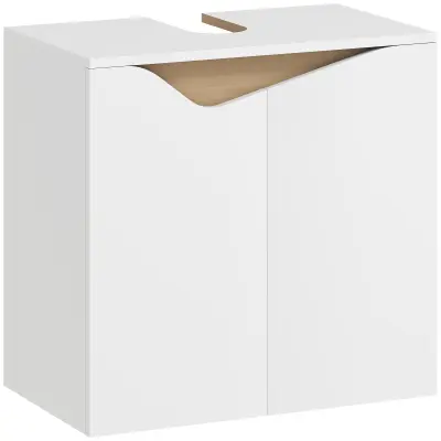 HOMCOM Omara pod umivalnikom iverna plošča, MDF 60D x 35Š x 57,9V cm Bela