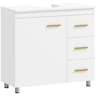 HOMCOM Kopalniška omara MDF, iverna plošča 70D x 30Š x 65V cm Bela