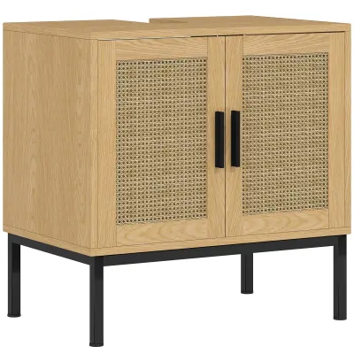 kleankin Omara pod umivalnikom iverna plošča, ratan 60D x 39Š x 60V cm Hrast