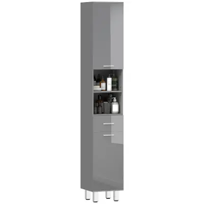 kleankin Kopalniška omara iverna plošča 30D x 30Š x 180V cm Siva