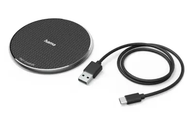 HAMA QI-FC10 USB-C 10W induktivni polnilnik črne barve
