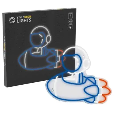 Neonska LED MANTA astronavt z raketo SNL90MT večbarvna