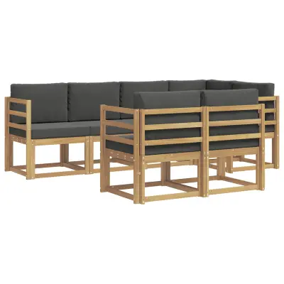 vidaXL Zunanja garnitura za sedenje 7 pcs Bela in antracit Poliester