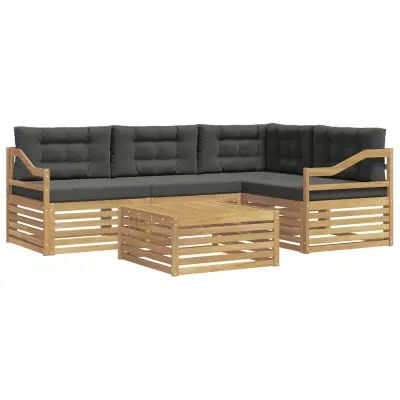vidaXL Zunanja garnitura za sedenje 5 pcs Bela in antracit Poliester