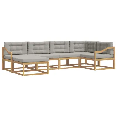 vidaXL Zunanja garnitura za sedenje 5 pcs Bela in svetlo siva