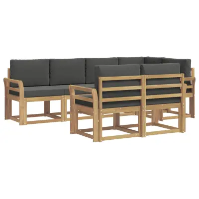 vidaXL Zunanja garnitura za sedenje 7 pcs Bela in antracit Poliester