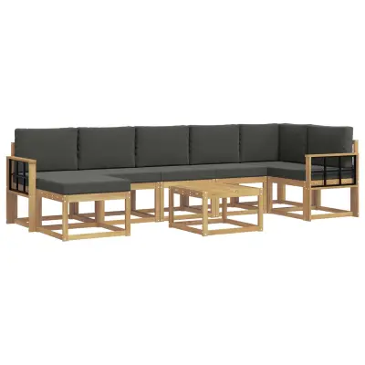 vidaXL Zunanja garnitura za sedenje 8 pcs Bela in antracit Poliester