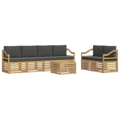 vidaXL Zunanja garnitura za sedenje 7 pcs Bela in antracit Poliester