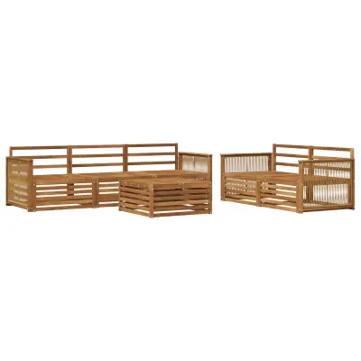 vidaXL Zunanja garnitura za sedenje 6 pcs Naravna Masiven les akacije