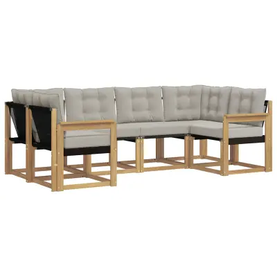 vidaXL Zunanja garnitura za sedenje 6 pcs Bela in svetlo siva