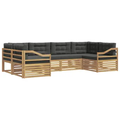 vidaXL Zunanja garnitura za sedenje 6 pcs Bela in antracit Poliester