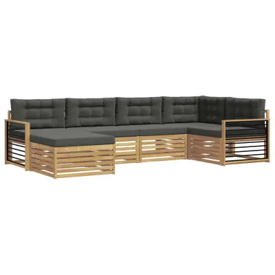vidaXL Zunanja garnitura za sedenje 6 pcs Bela in antracit Poliester
